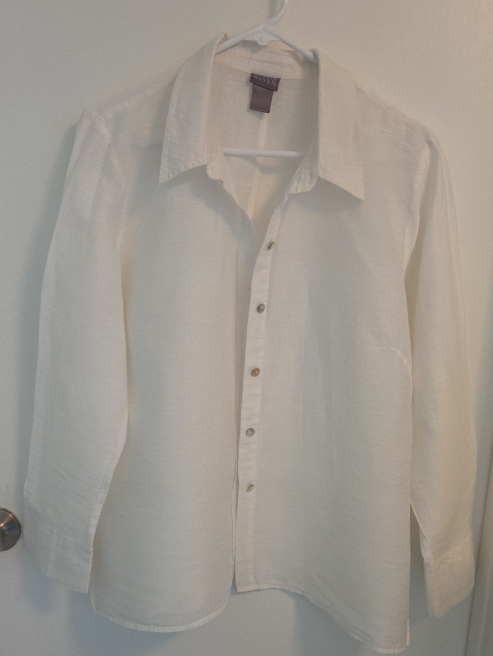 Sigrid Olsen White Button-Front Casual Shirt